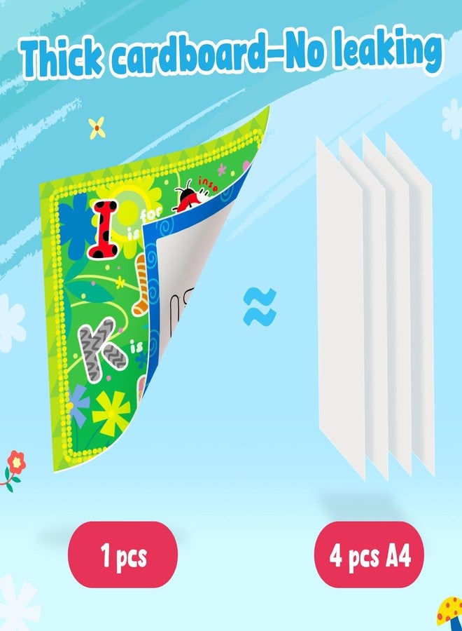 JoyCat كتاب تلوين حروف الأبجدية المائي من جوي كات للأطفال الصغار من 3 إلى 5 سنوات، قابل لإعادة الاستخدام، 14 صفحة أنشطة مع قلم مائي للرسم بدون فوضى، ألعاب تعليم الحروف الأبجدية لمرحلة ما قبل المدرسة، للأولاد والبنات الصغار - Image 5